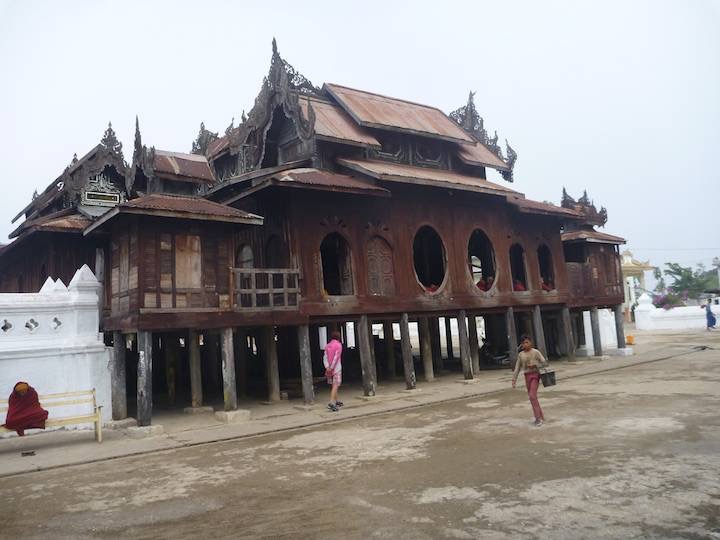 An old wooden monastery a few kms north of Inle.